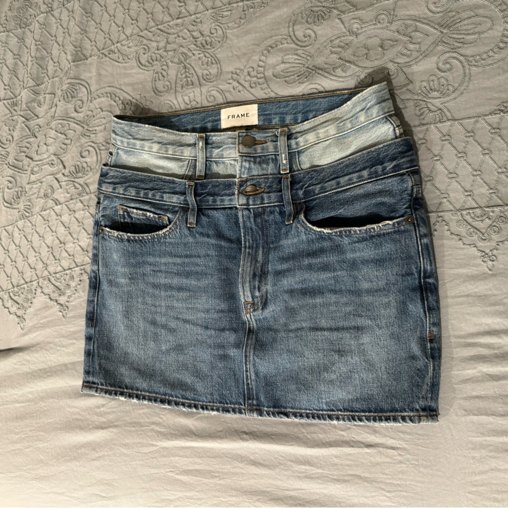 Frame denim double waist skirt
